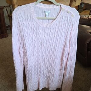 Croft & Barrow Soft Pink Cable Knit Sweater